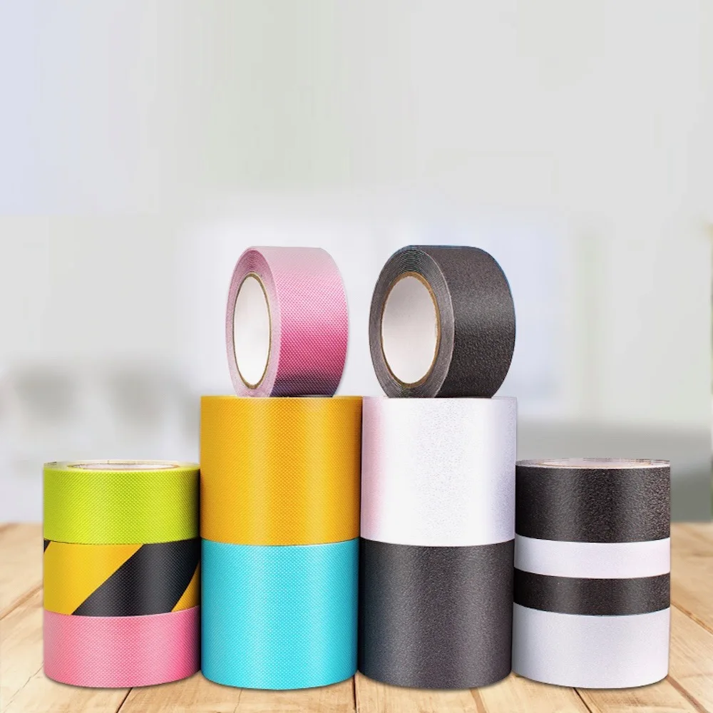 Adhesive Traffic Tape Anti-skid Grip Strips PEVA Rubber Tape 25 50 100mm x 5m Rhombus Pink Blue Black Gray Yellow Transparent