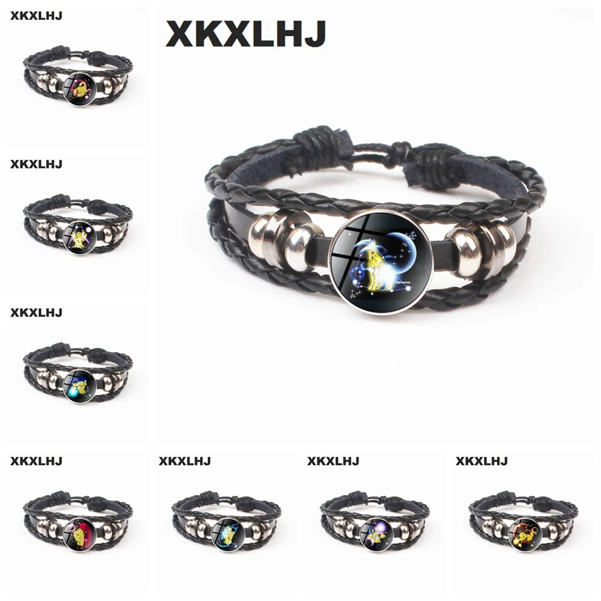 XKXLHJ 2018 Virgo logo bracelet 12 stars seat jewelry zodiac constellation astrology women bracelet Cancer Gemini Leo jewelry