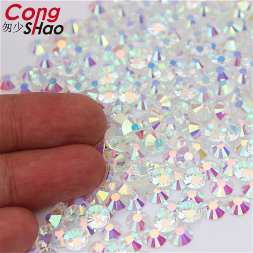 Cong Shao Mixed Size SS(8 10 12 16 20) AB Stone Glass Gem Clear AB 3D Nail Rhinestones,1440Pcs Flat Back Non Hotfix Crystal 8Y66