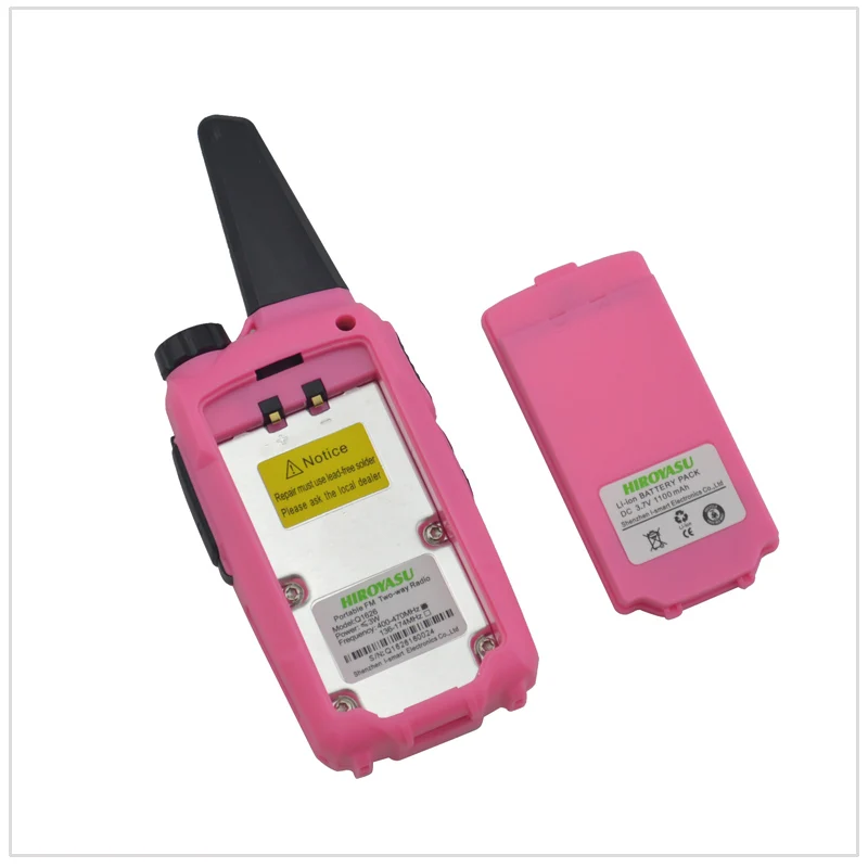 Mini walkie Talkie HIROYASU Q1626 UHF 400-470MHz 16Channels Portable Two-Way Radio (Color Pink)