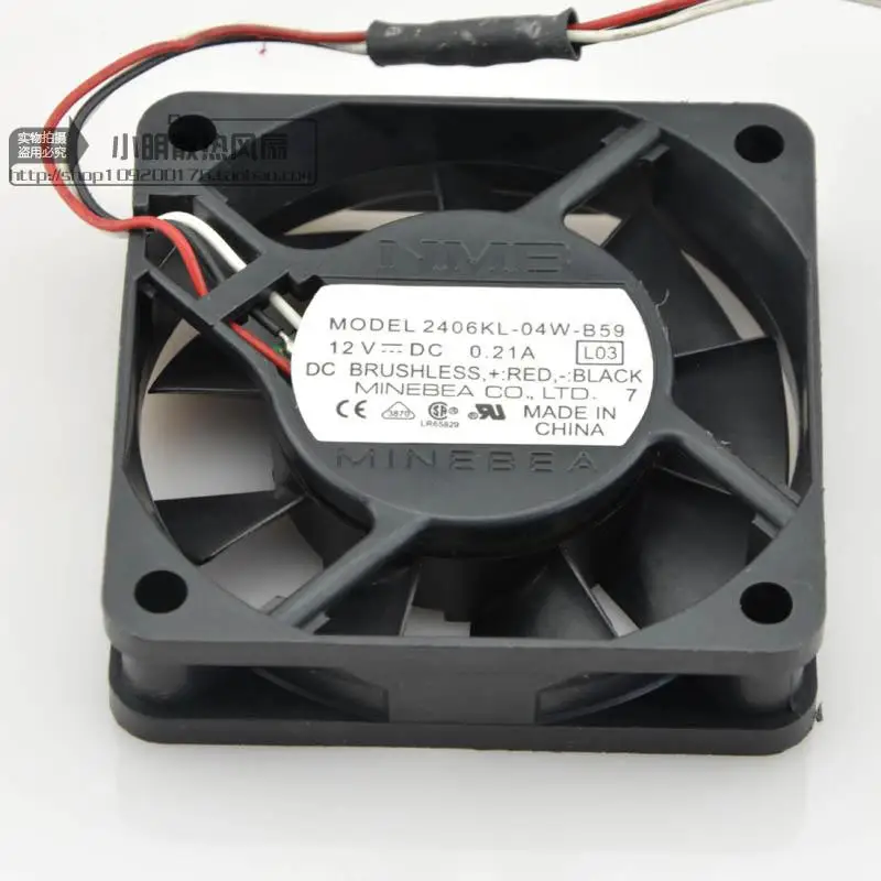 Minebea 2406KL-04W-B59 12V 0.21A 6015 6CM wire speed durable fan for NMB 60*60*15mm