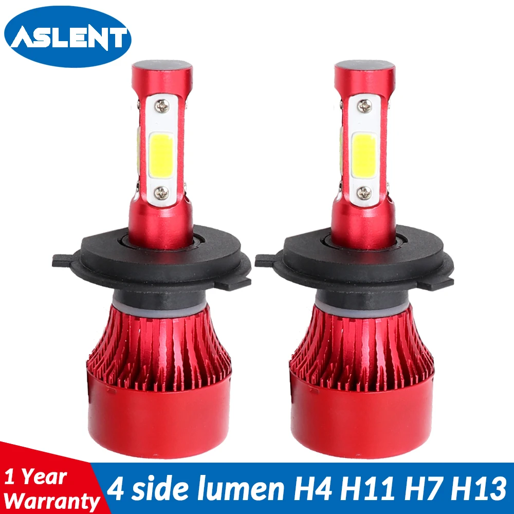 

ASLENT 360 degree 4 sides led COB Car Headlight H7 H4 LED H11 H8 9006 9005 9004 9007 9012 100W 12000LM 6000K HB3 HB4 fog light