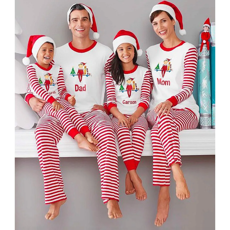 Christmas Pajamas Family Look Father Son Matching Clothes Kids Warm Long Sleeve Sleepwear Matching Mother And Daughter Clothes