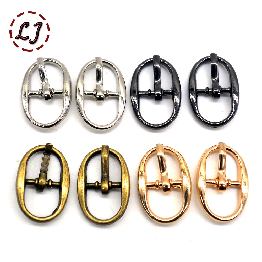 New arrived 50pcs/lot 10MM silver gun-black gold small oval round alloy metal shoes bags Belt Buckles DIY Accessory Sewing