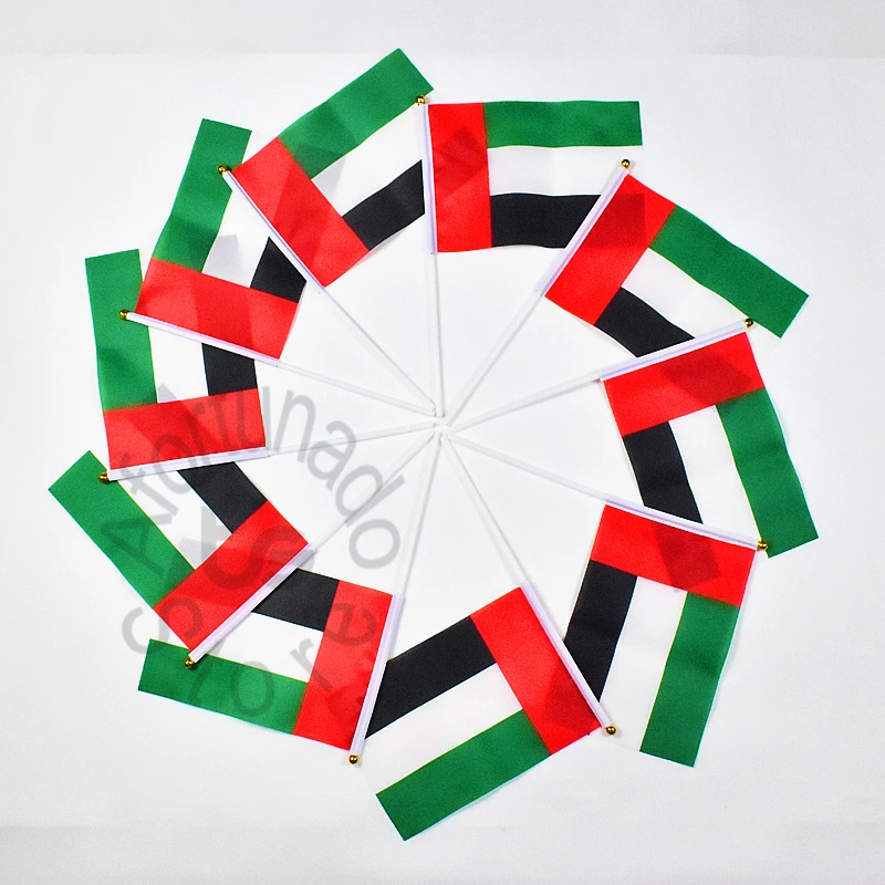 UAE 14*21cm  the United Arab Emirates flag Banner  hand waving National flag Home Decoration flag banner