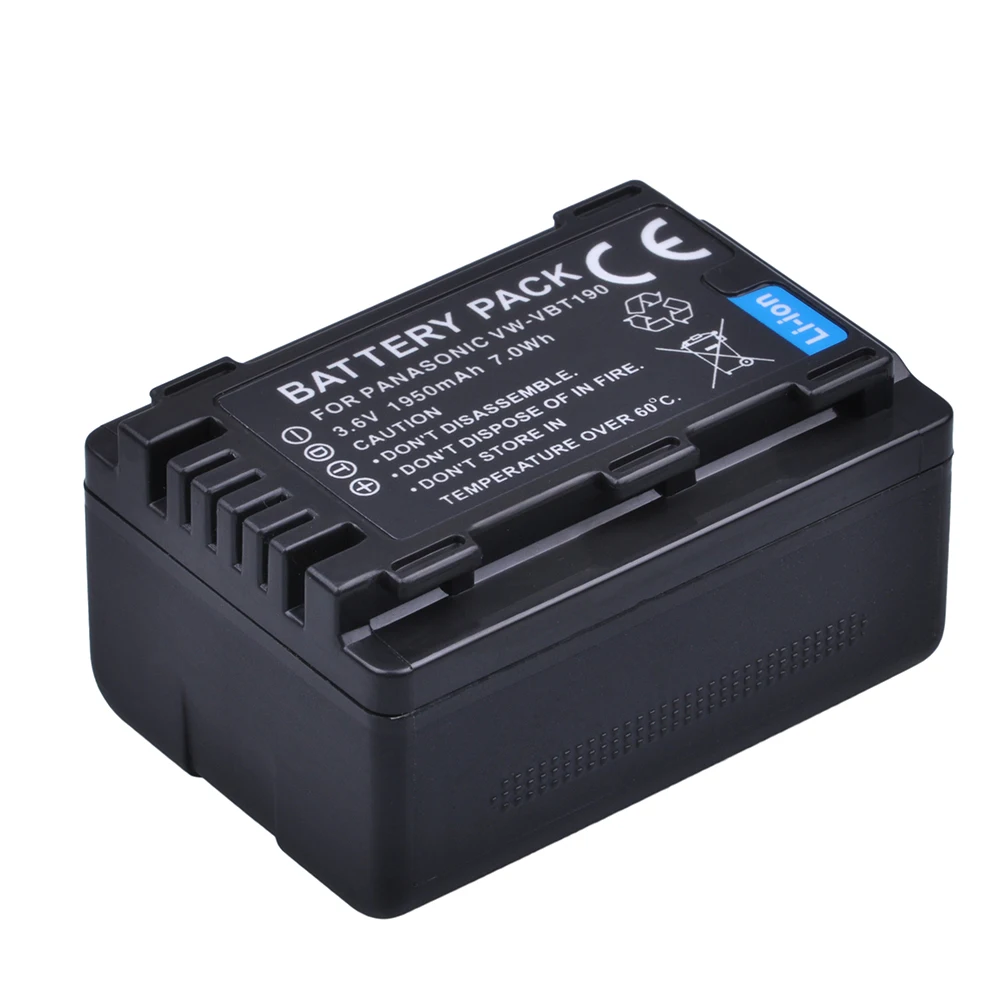 Tectra VW-VBT190 VW VBT190 4PCS Battery for Panasonic HC-V110 HC-V130 HC-V160 HC-V180 HC-V201 HC-V210 HC-V230 HC-V250