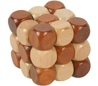 

Classic Wooden Cube Puzzle Test Mind Brain Teaser Puzzles Game for Adults and Kids