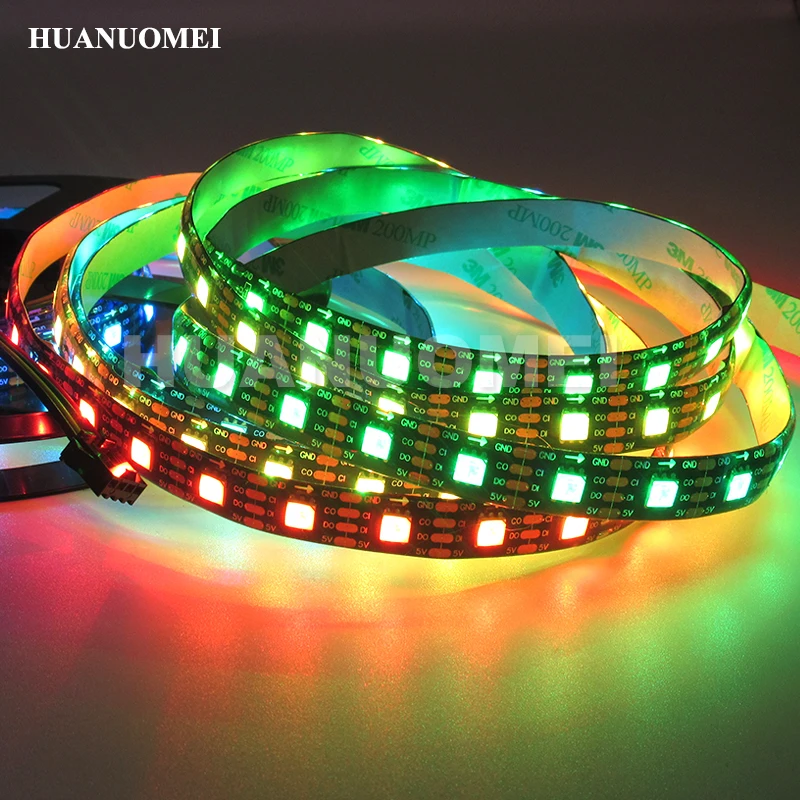 

Addressable APA107 72LEDs RGB LED Strip 5050 SMD Digital full Color Flexible Tape light,5M/Roll,DC5V,Black PCB,Waterproof IP65