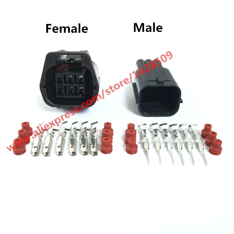 1 Set 6 Pin Female Male Electrical Accelerator Pedal Sensor Connector 7283-9332-30 7182-9331-30 Waterproof Automotive Plug