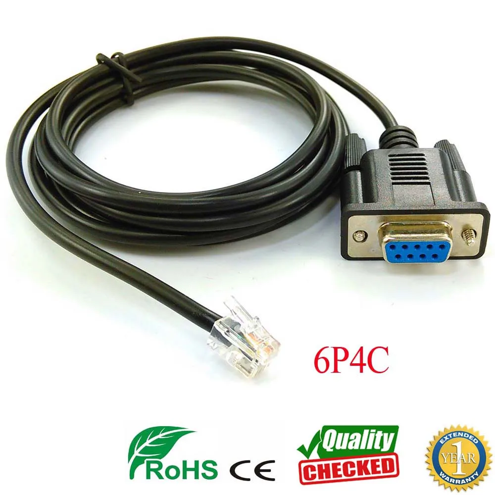 DB9 RS232 serial to RJ22 adapter cable tls2200 pc to printer cable TLS2200 PC - printer cable