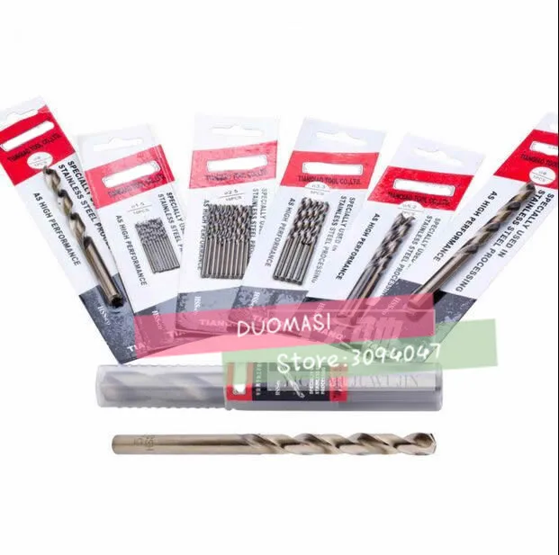 Darmowa wysyłka 5 sztuk 3.1mm-5.0mm HSS-CO M42 wiertła kobaltu wiertło spiralne ze stali szybkotnącej ze stali nierdzewnej stali nierdzewnej (3.5/4.0/4.5/5.0mm)