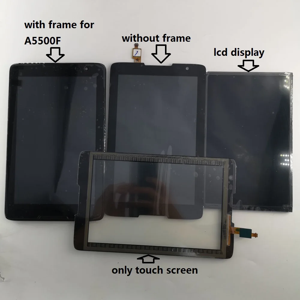 8 inch LCD Display Monitor Touch Screen Digitizer Glass Assembly with frame For Lenovo IdeaTab A8-50 A5500 A5500F A5500H A5500HV