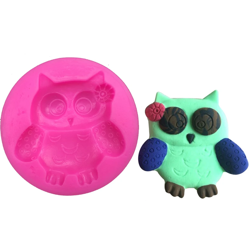 Cartoon Lovely owl soap mould cake decorating tools DIY baking fondant silicone mold chocolate sugar art displays T0166