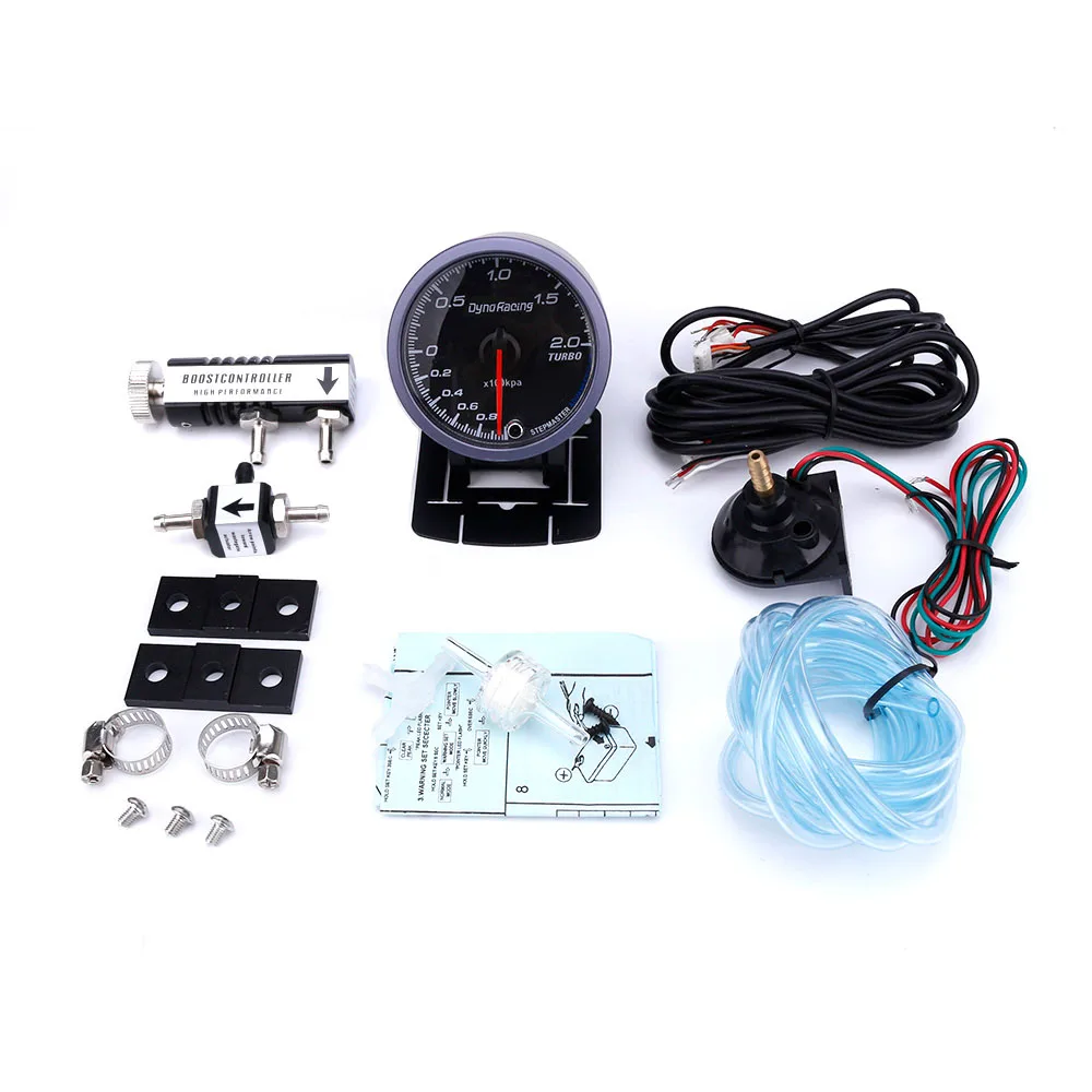 

Dynoracing 60MM Racing Car Turbo Boost gauge 2BAR /200KPA+ Adjustable Turbo Boost Controller Kit 1-30 PSI IN-CABIN Gauge