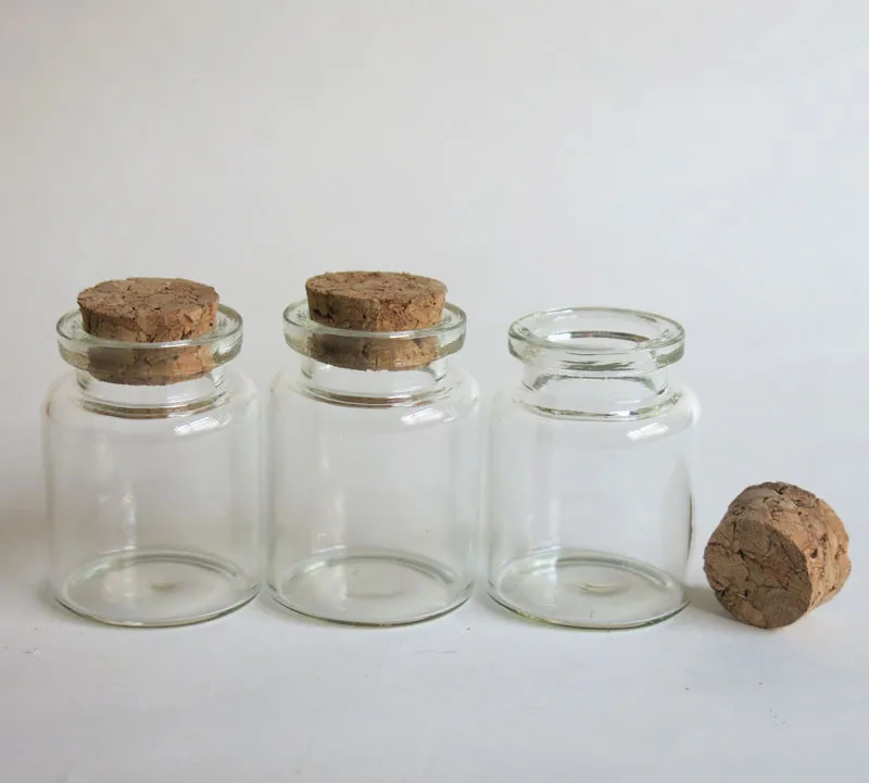 100 x 15ml Glass Bottle with Wood Cork Clear Color Cork Stopper Glass Vial Crimp Neck Decorative Bottle Craft Bottle