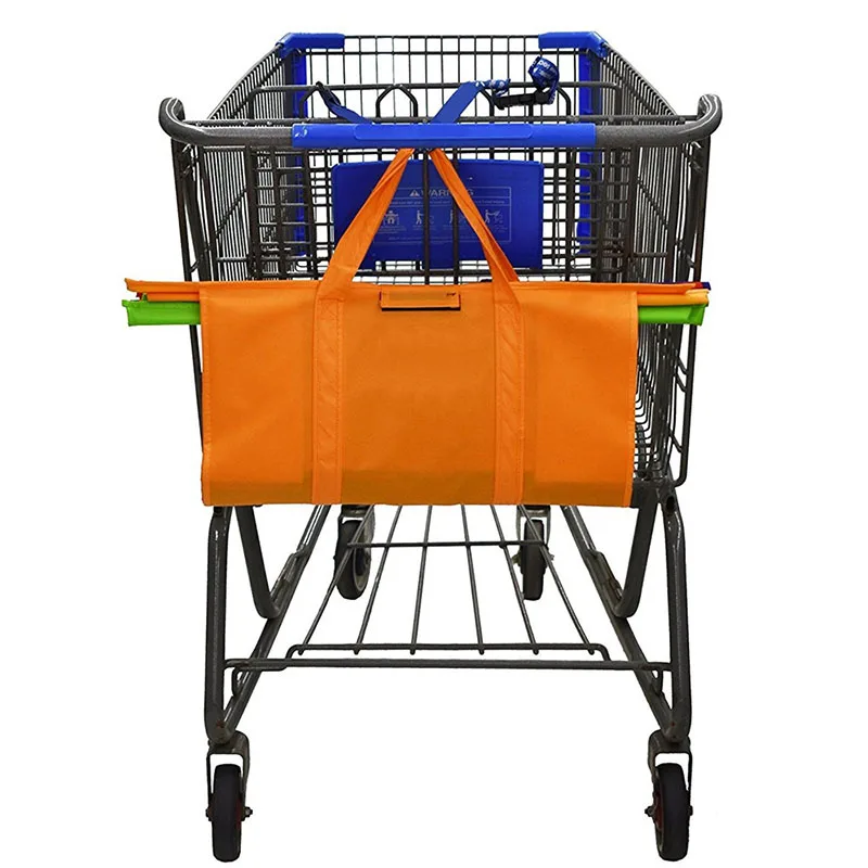 4PCS/SET Reusable Trolley Shopping Cart Bags with Insulated Grocery Bag Lining by Modern Day Living Large Capacity Tote Bag