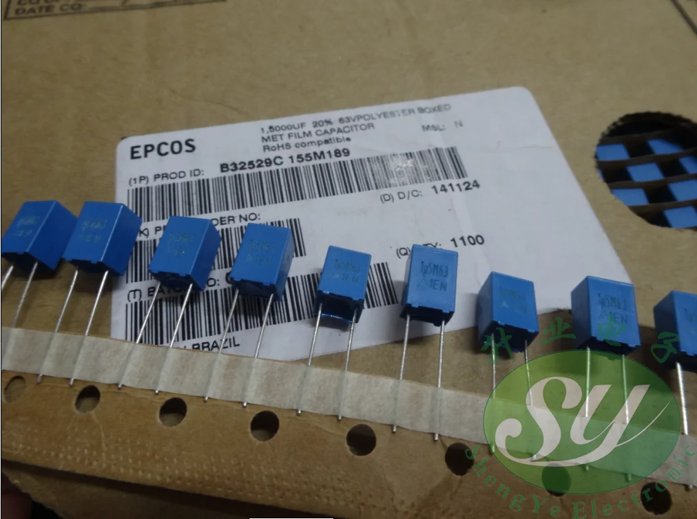 

2019 hot sale 20PCS/50PCS EPCOS 1.5uf/63v 1u5f 155 new thin film capacitors B32529C155M189 free shipping