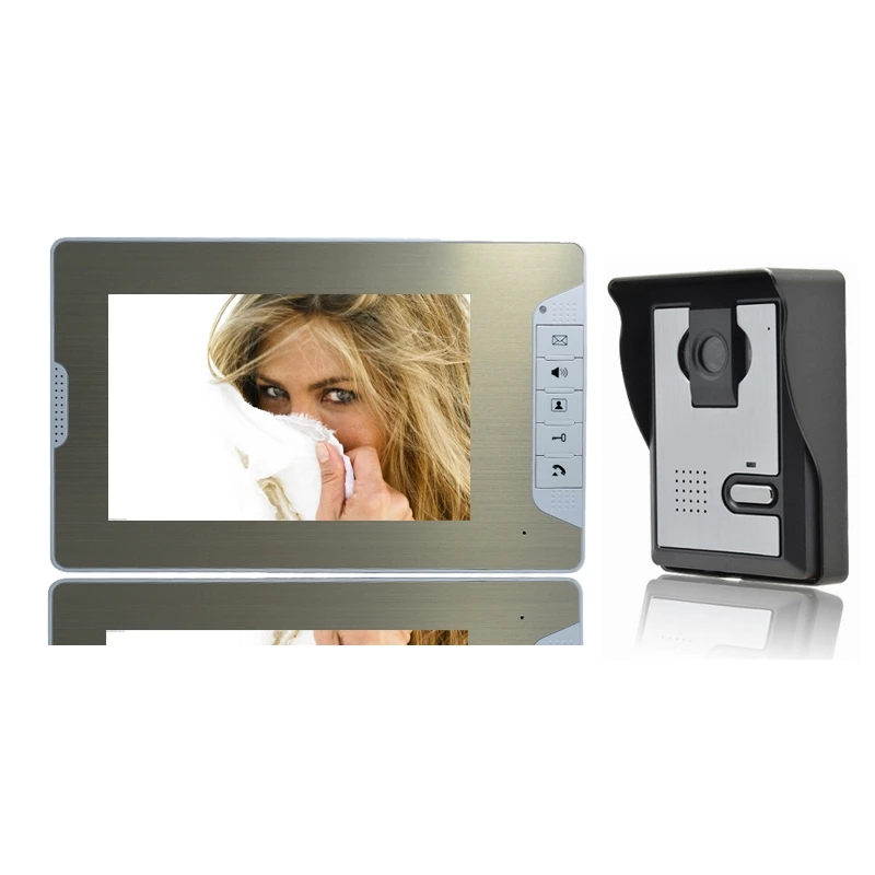 

(1 set) 1 To 1 7 inch colorful LCD panel video intercom Home use night visible video door phone door bell access control system