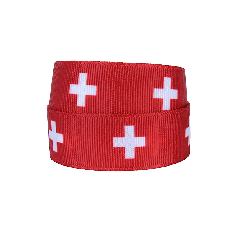 

FLRA Ribbon Wholesale Switzerland flag printed ribbons