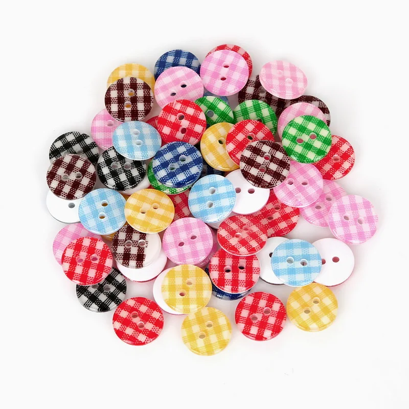50PCS Different Shapes/Sizes Plastic Sewing Buttons Random Mix Color Decoration Buttons for Scrapbooking Craft DIY Home Decor