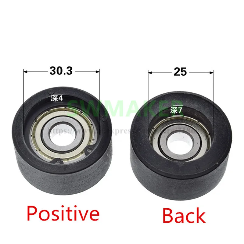 1pcs 10*40*20mm 4cm outer diameter rolling wheel, with clip, 6200 bearing pulley, nylon wheel, wear resistant, plane guide wheel