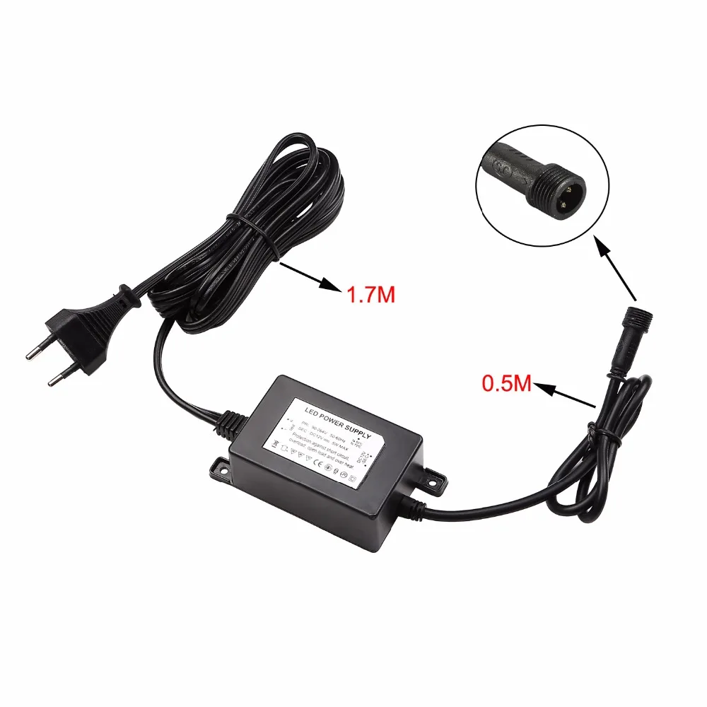 Driver di alimentazione trasformatore DC12V 5W impermeabile IP67 per lampada da esterno o da interno a LED spina EU,US,UK,AU