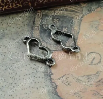 

100pcs/lot alloy bead Antique Bronze Plated 20*9MM heart shape connection Jewelry Findings,Accessories charm,pendant,JJA3100