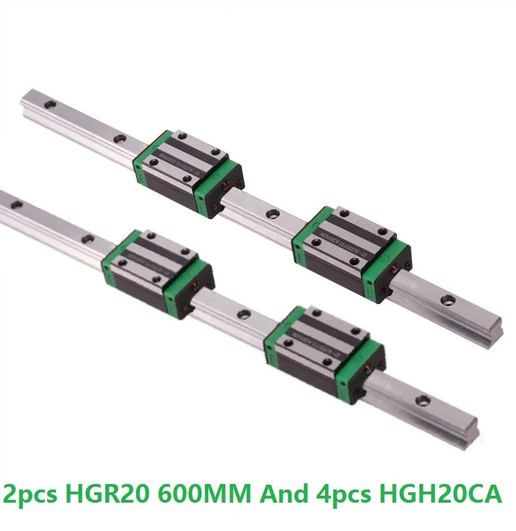 

2pcs Linear Guide Rail HGR20 -L 600MM And 4pcs HGH20CA Linear Narrow Sliding Blocks CNC Router Parts