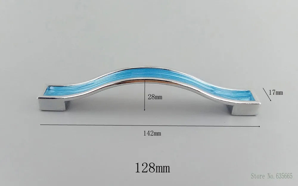 Modern Blue Resin Furniture Handles Kitchen Cabinets Drawer Wardrobe Cupboard Pull Door Knobs Dresser Children\'s Room Handles