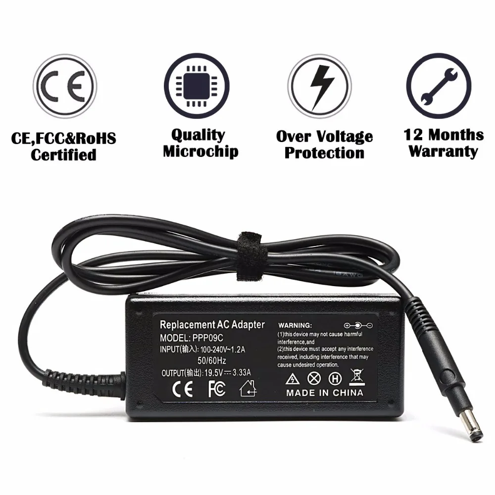 19.5V 3.33A   DC4.8*1.7mmLaptop Charger for HP Pavilion TouchSmart  14-b120dx 14-c015dx 14-b015dx Sleekbook 15-b142dx 15-b109wm