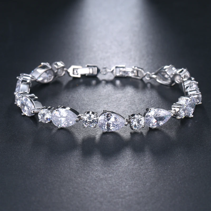 EMMAYA New Woman 2017 Cubic Zirconia Jewelry Stunning Water Drop CZ Stone Bracelet Bridal Wedding Jewelry Gift