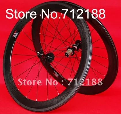 CW06 - Full carbon Road bike 700C clincher wheelset  60mm - Clincher Rim + Spokes + hub + QR skewers