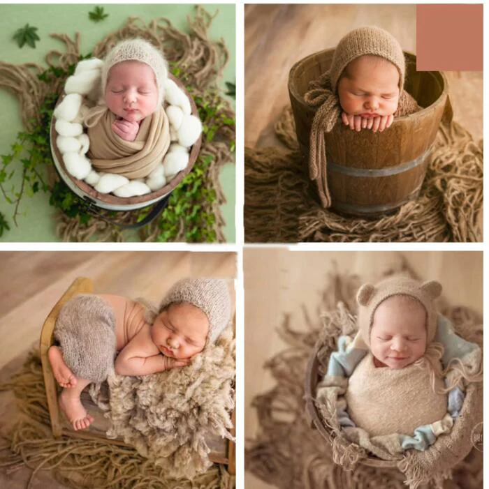 

Newborn Photography Chunky Burlap Layer Net Background Blanket Newborn Photography Prop Studio Photos Aided Modeling Baby Show