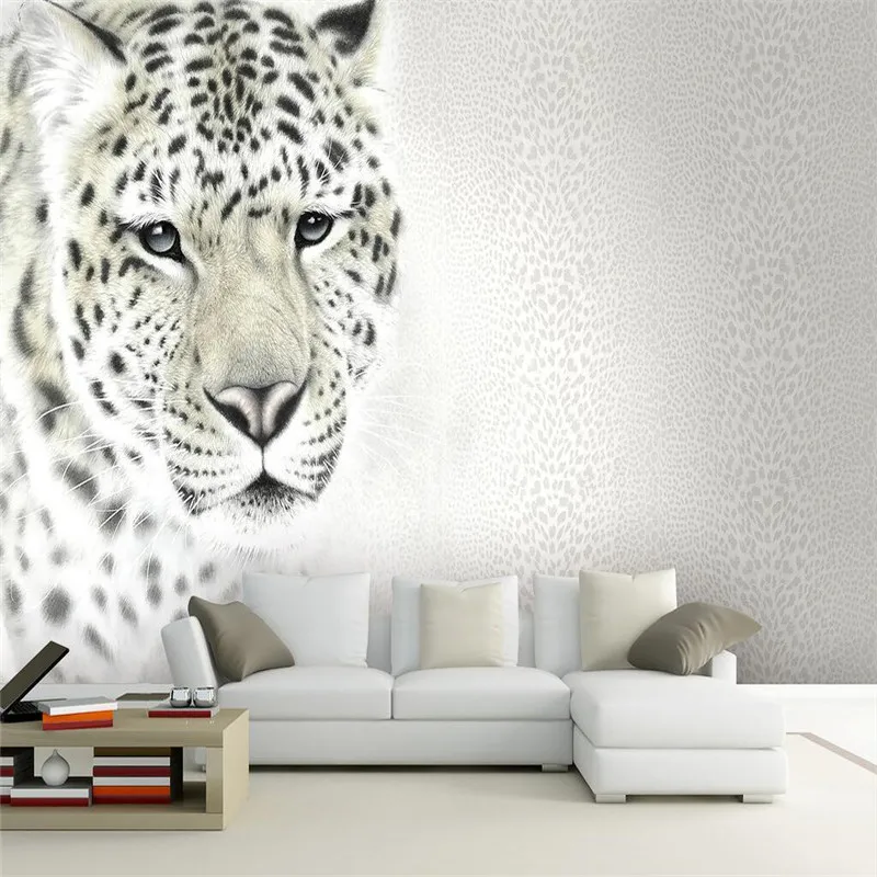 beibehang mural art decor picture backdrop Modern Art black and white leopard leopard restaurant wall painting mural panel