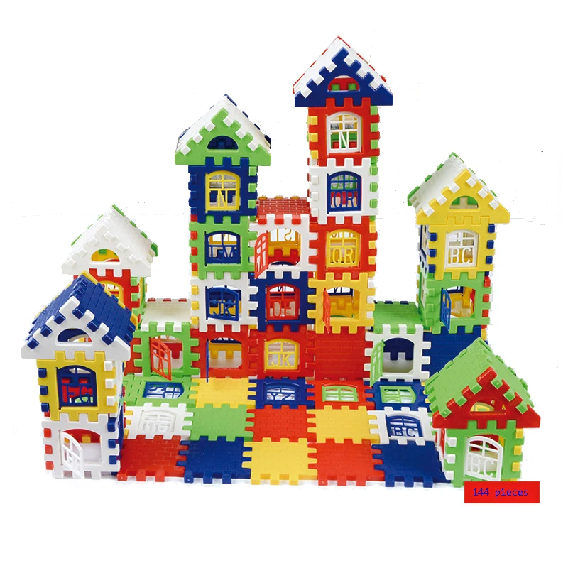 24 Pieces Set 3D Building Block Plastic Square House Model Kindergarten Learning and Education Toy