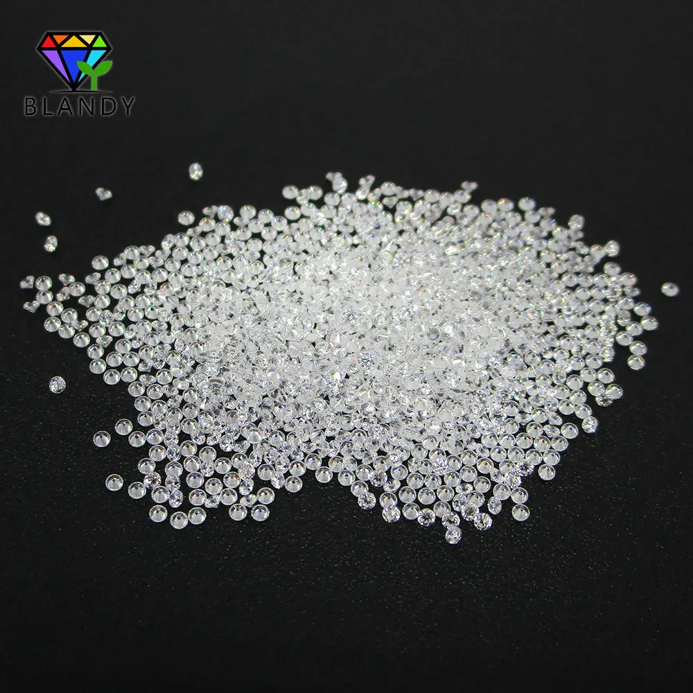 Hot Sale 1000pcs 0.8~2.5mm Loose Zircon Stone AAA Quality Round Machine Cut White Cubic Zirconia CZ Synthetic Gems For Jewelry