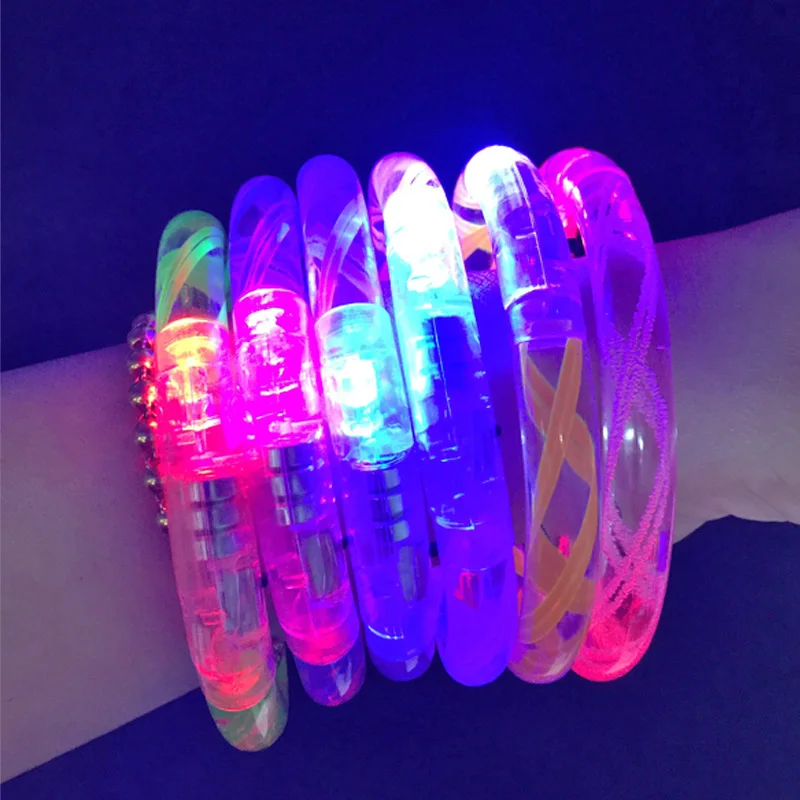 

80PCS Party Decoration Led Bracelets Light Acrylic Bangle For Party Pattern Bar Christmas Hot Dance Glow Rave Festival Gift