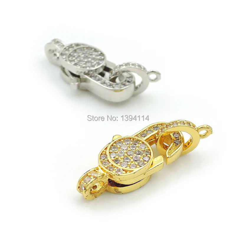 21*8*5mm Micro Pave Clear CZ Fishtail Clasp Accessory Fit For Making DIY Bracelets Or Necklaces Jewelry