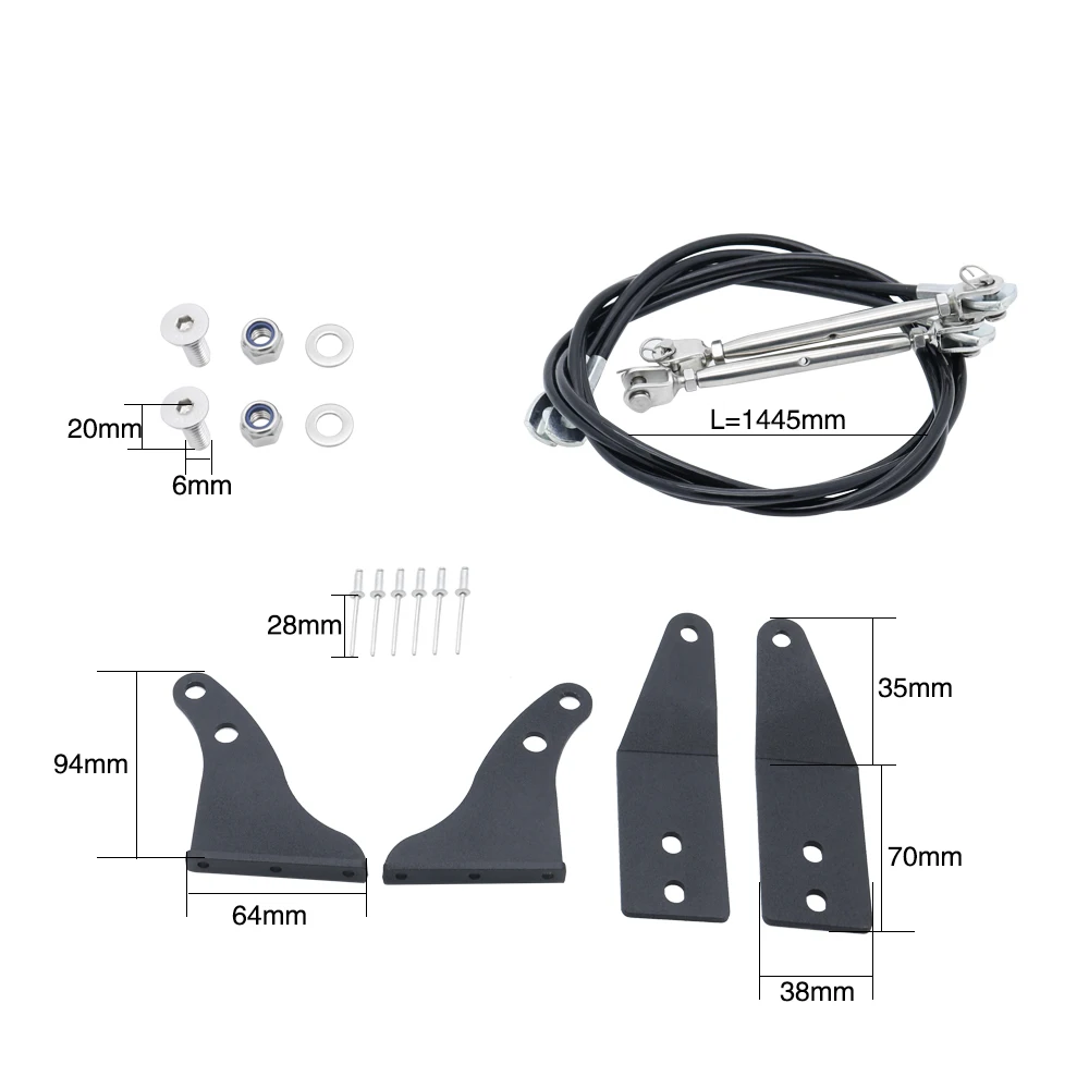 Wrangler JK Limb Risers Body Cable Steel Rope For Jeep Wrangler JK JKU Hood Obstacle Eliminate Rope Accessories 2007- 2017