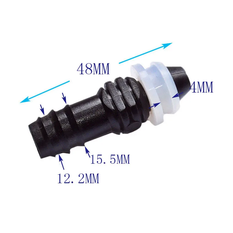 Greenhouse16mm To The16mm Hose Connector Rubber Ring Irrigation Drip Tape Straight Barb Adapter 6Pcs