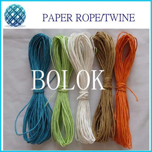 Free shipping 200pcs/lot(10yards/bundle) paper raffia ribbon cord/ Raffia paper rope for Gift Wrap & Deco 10 kinds color