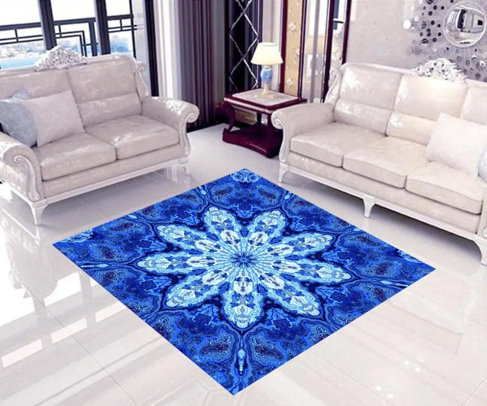 

Blue flower Photo wallpaper mural floor Custom Photo self-adhesive 3D floor Home Decoration 3d floor wallpapers