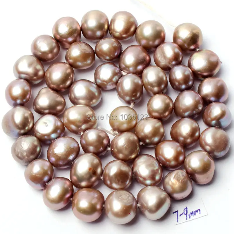 7-9mm 25 Color Natural Freshwater Pearl Irregular Shape DIY Loose Beads Strand 14\