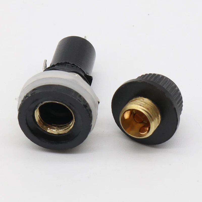 5pcs/lot 5*20mm glass fuse holders 5x20 black insurance tube socket fuse holder for 5*20 insurance Panel Mount Fuse Holder