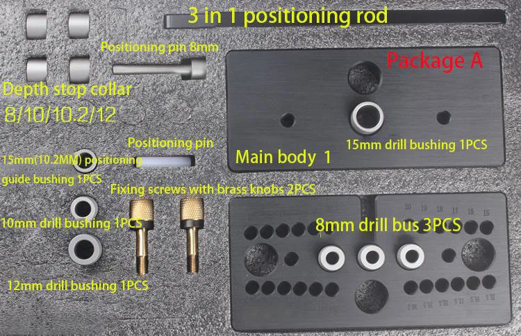 Woodworking tools 3 in 1 Dowelling Jig for Furniture Fast Connecting Cam Fitting drilling locator DIY Kit Punching Locator Round