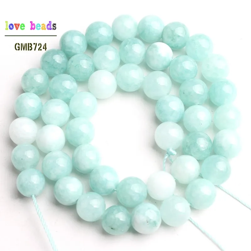 Blue Angelite Stone Beads Amazonite Round Beads for Jewelry Making DIY Bracelet Necklace 15\'\' strand 6/8/10/12mm