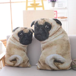 3D simulation belldog  plush toy pillow real life doll funny pug dog doll nap pillow lying prone Soft sofa pillow