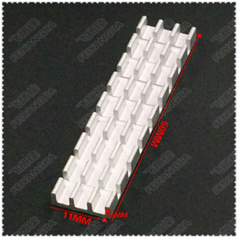 (Free shipping ) 50pcs 50x11x5mm radiator Aluminum heatsink Extruded heat sink for LED Electronic heat dissipation cooling coole