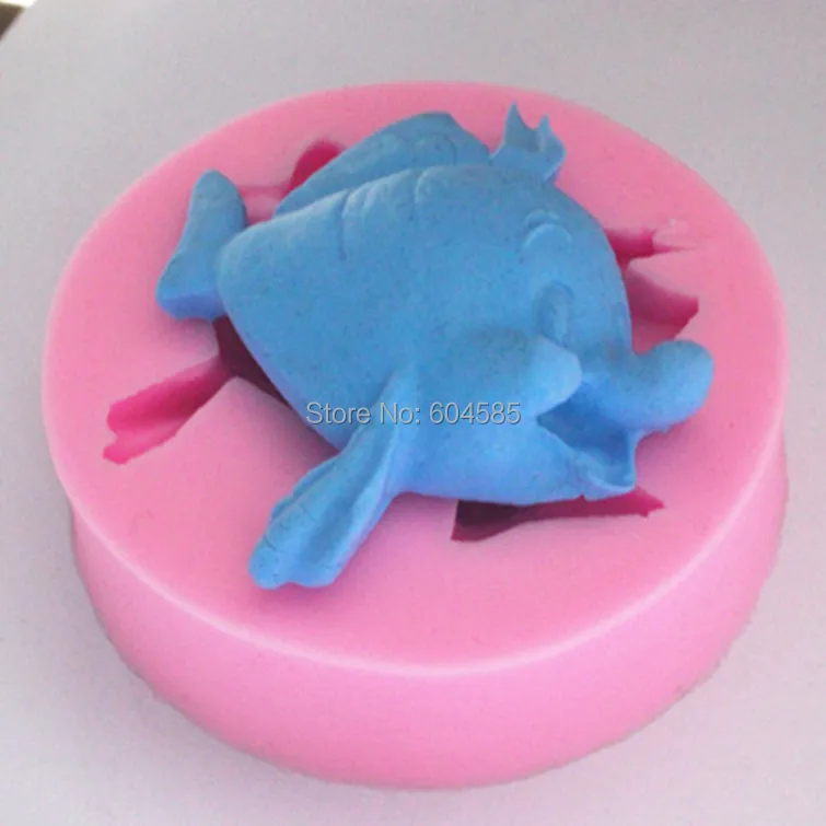 Q version little fish silicone fondant cake molds soap chocolate mould for the kitchen baking clay mould FM245