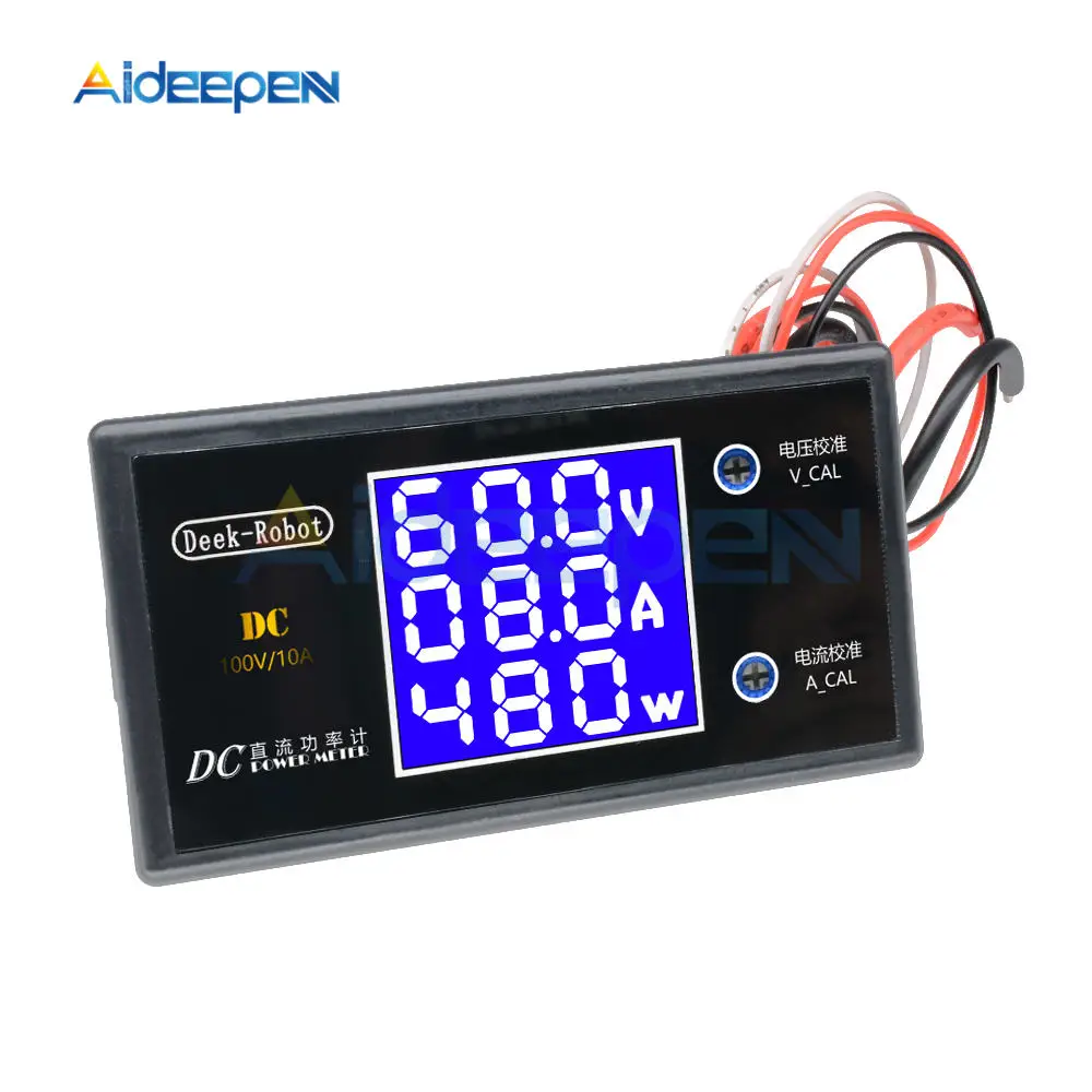 DC 0-100V 0-50V 5A 10A LCD Digital Voltmeter Ammeter Wattmeter Voltage Current Power Meter Volt Detector Tester 250W 1000W